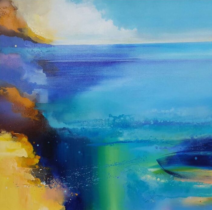 Titelbild der Ausstellung Lalo Srkalovic Wasser in der Galerie am Flughafen Graz