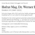 Pate Hofrat Mag. Dr. Werner Kuss